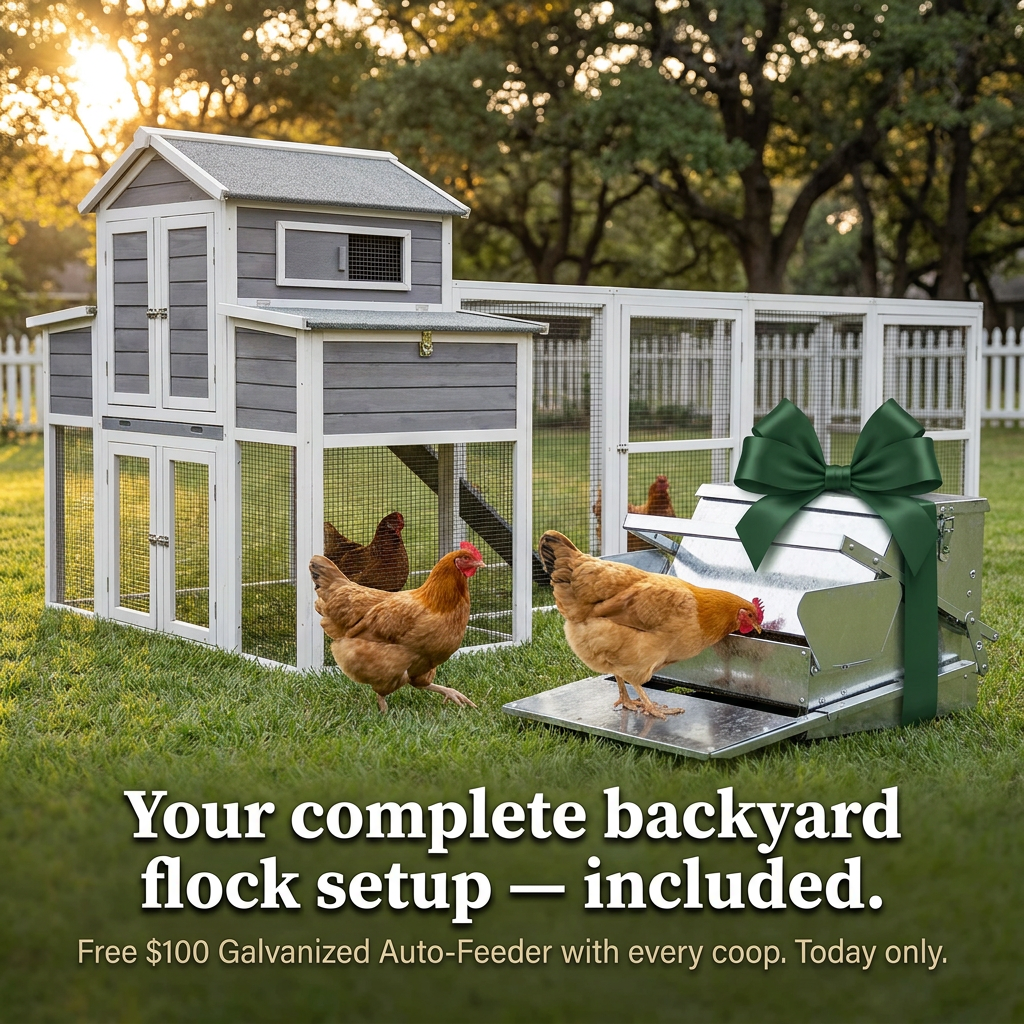Large Chicken Coop Outdoor Wooden – Extra Large Hen House for 6-10 Chickens with Extended Run, 2 Nesting Boxes, Asphalt Roof & Rust-Proof Wire