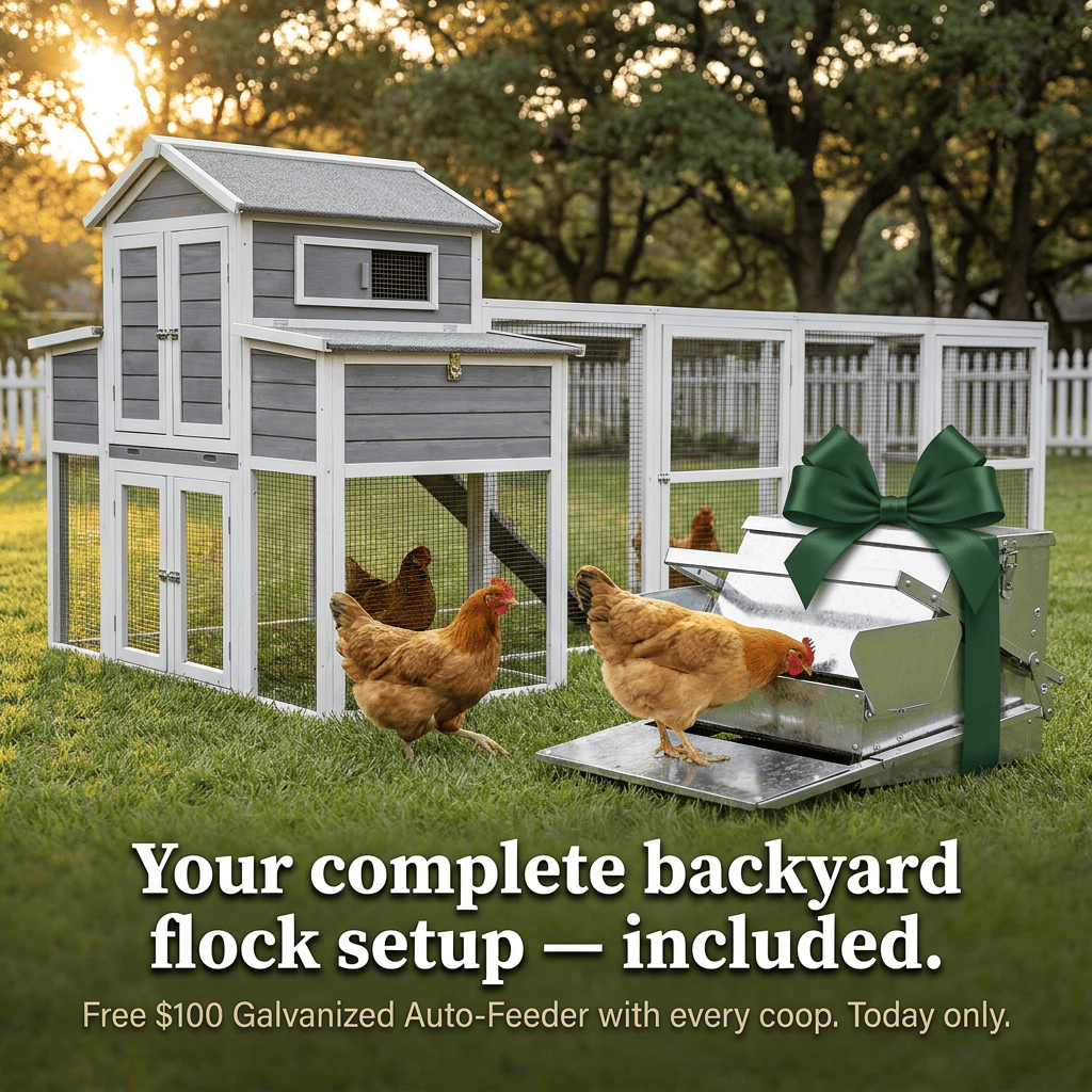 Large Chicken Coop Outdoor Wooden – Extra Large Hen House for 6-10 Chickens with Extended Run, 2 Nesting Boxes, Asphalt Roof & Rust-Proof Wire