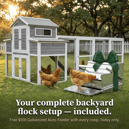 Large Chicken Coop Outdoor Wooden – Extra Large Hen House for 6-10 Chickens with Extended Run, 2 Nesting Boxes, Asphalt Roof & Rust-Proof Wire